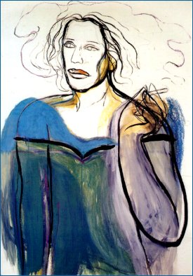Georgette Dee in 'Wuthering Heights', 1998, gemengde techniek op papier, 75 x 105 cm, fl. 1850,-