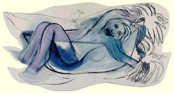 Havendiva, 1998, houtskool en acryl op shaped canvas, ca. 220 x 110 cm, &euro; 1.600,-