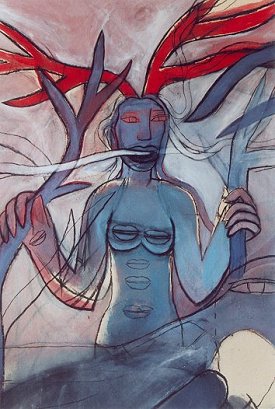 H. Antonius (detail), 310 x 220 cm, gem. techn. op doek, 2001