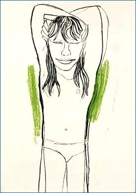 China Girl, 1998, houtskool en krijt op papier, 75 x 105 cm, fl. 1850,-