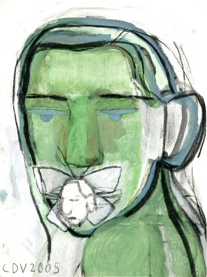 Vrouwe insect, 2005, 30 x 40 cm, gem. tech. op doek