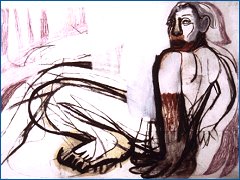 Zittende (MM>, 1996, 109 x 76 cm, collectie Centrum Beeldende Kunst Rotterdam